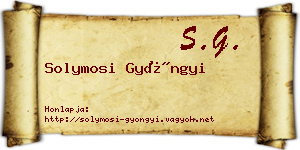 Solymosi Gyöngyi névjegykártya